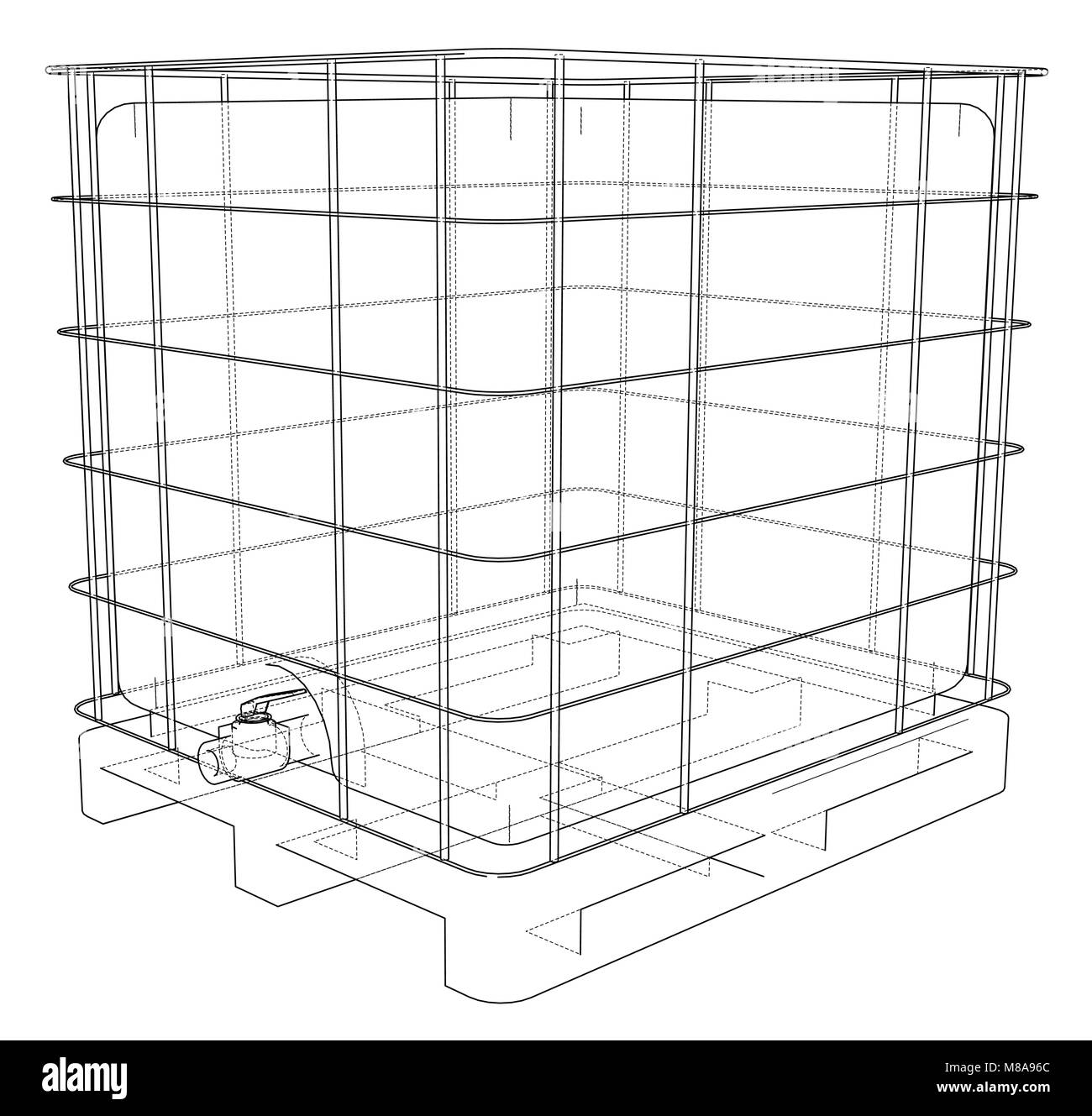 Fluido alla rinfusa i contenitori di spedizione Illustrazione Vettoriale
