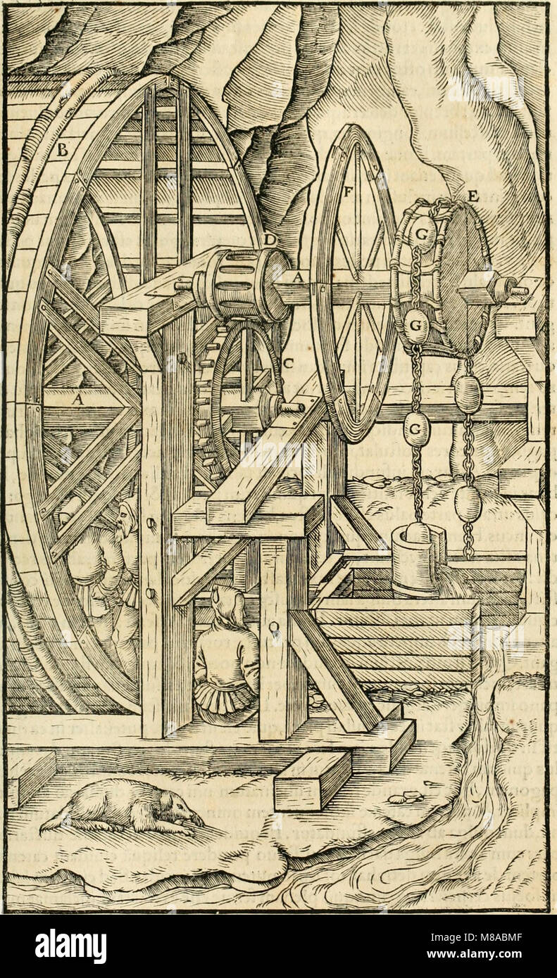Georgii Agricolae De re metallica libri XII. qvibus officia, instrumenta, machinae, ac omnia deni ad metallicam spectantia, non modo luculentissimè describuntur, sed e per le effigi, suis locis (14757031716) Foto Stock