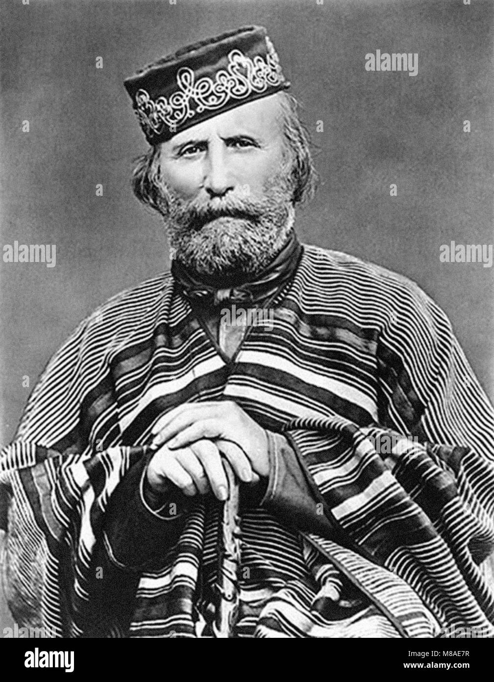 Giuseppe Garibaldi (1807-1882). Ritratto del generale italiano e uomo politico, 1866. Foto Stock