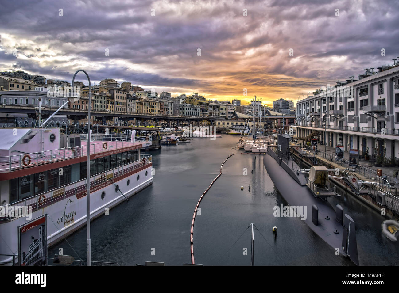 Porto Antico di Genova, punto di interesse di Genova Foto Stock