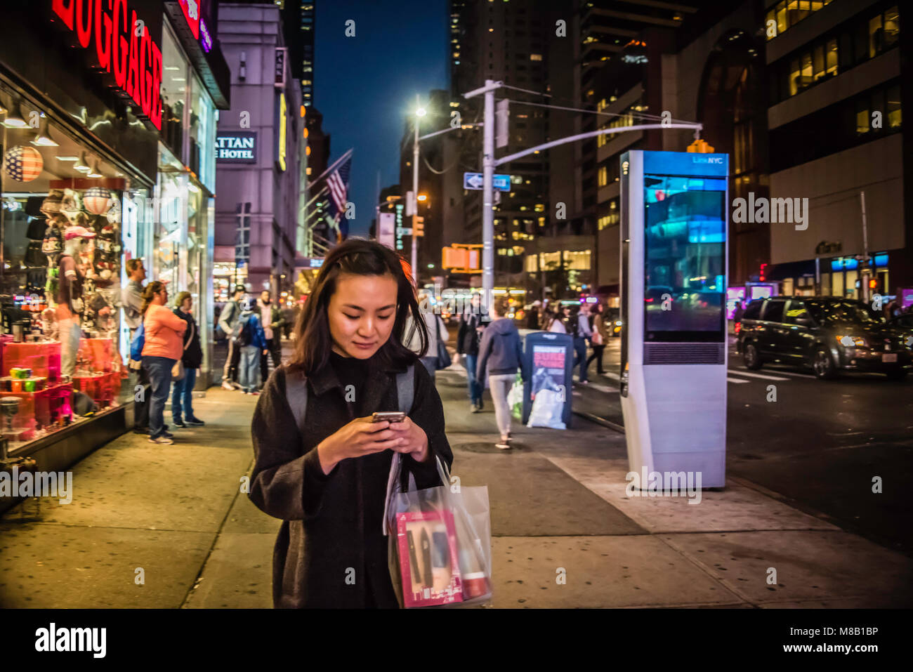 NYC, Manhattan scene di strada. I turisti, Foto Stock