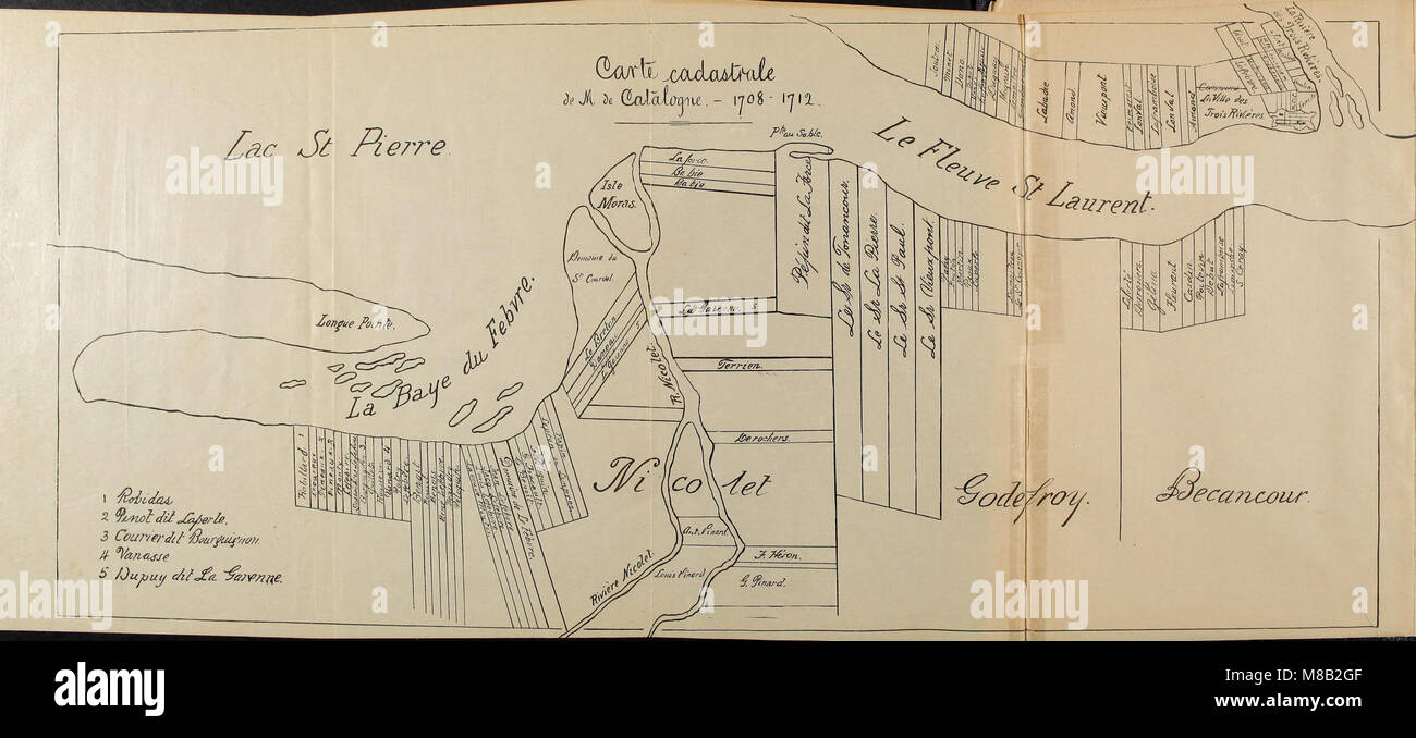 "Histoire de la Baie-Saint-Antoine" (1911) racconta la storia di Baie-du-Febvre, dalla sua istituzione nel 1683 al 1911, descrivendo dettagliatamente i suoi sviluppi sociali, economici e culturali. Foto Stock