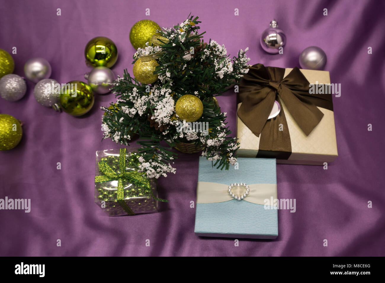 Addobbi natale gioia umore Foto Stock