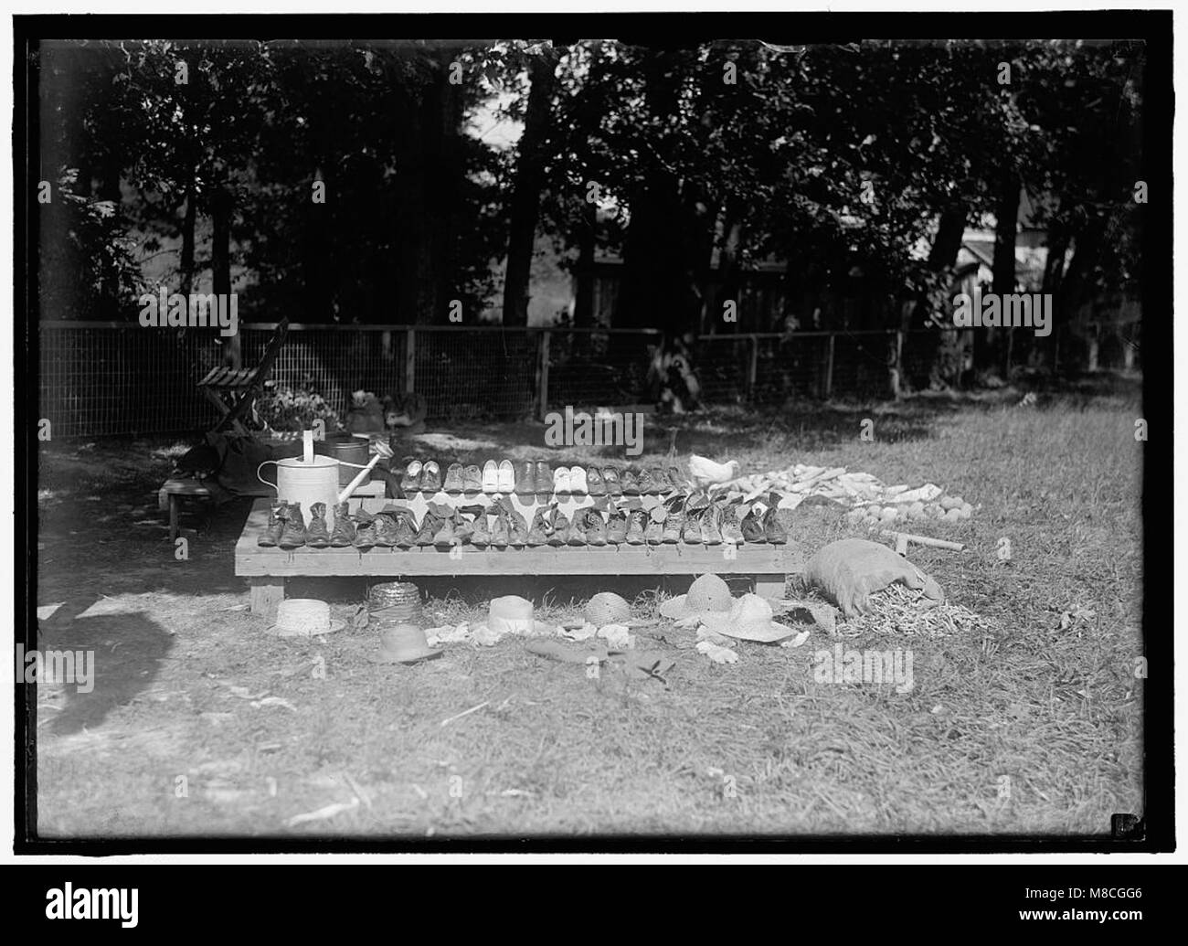Una fotografia di Girl Scouts che indossano scarpe da farmeretta, parte di un movimento storico relativo ai contributi delle donne in tempo di guerra. Foto Stock