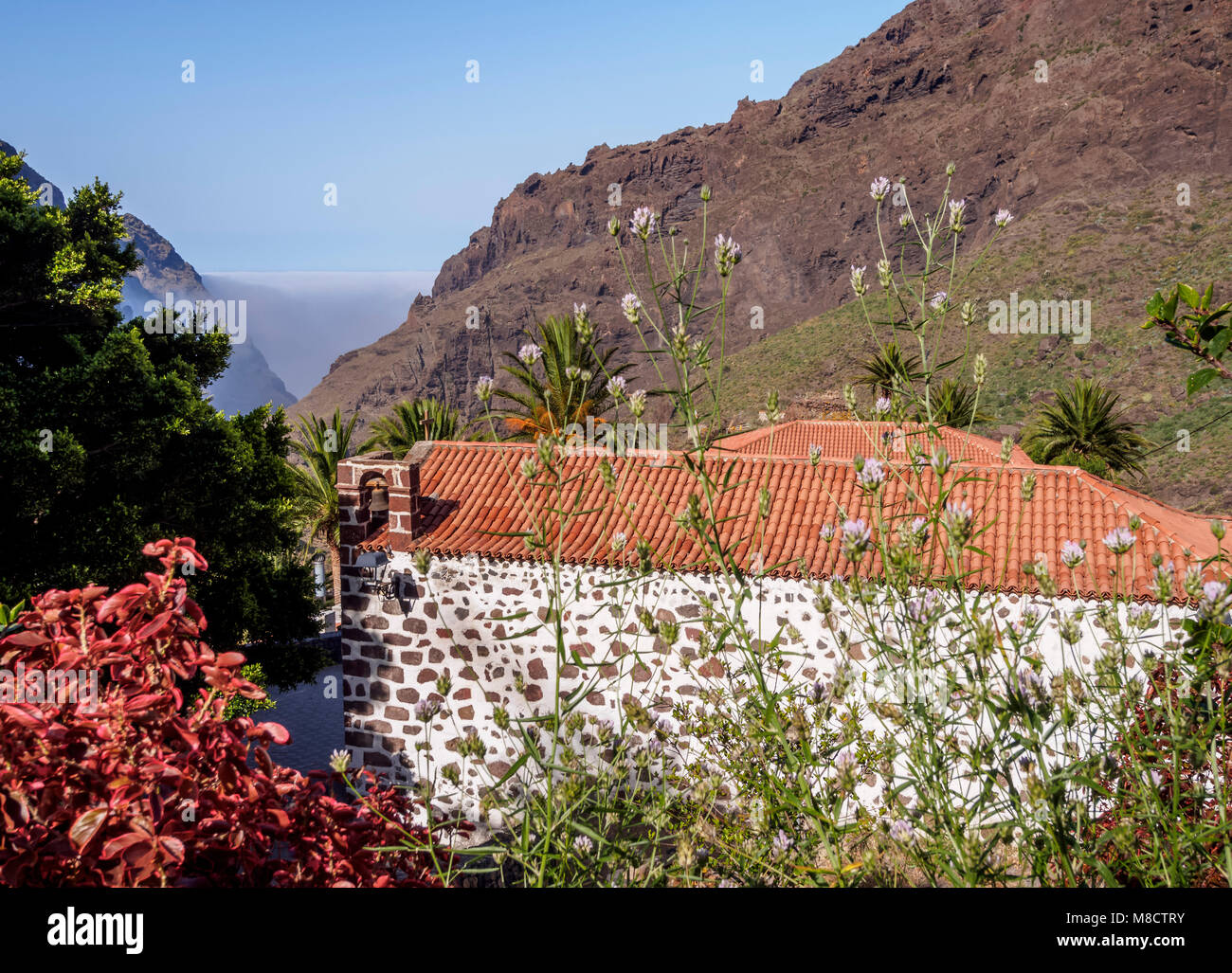 Chiesa in Masca, isola di Tenerife, Isole Canarie, Spagna Foto Stock