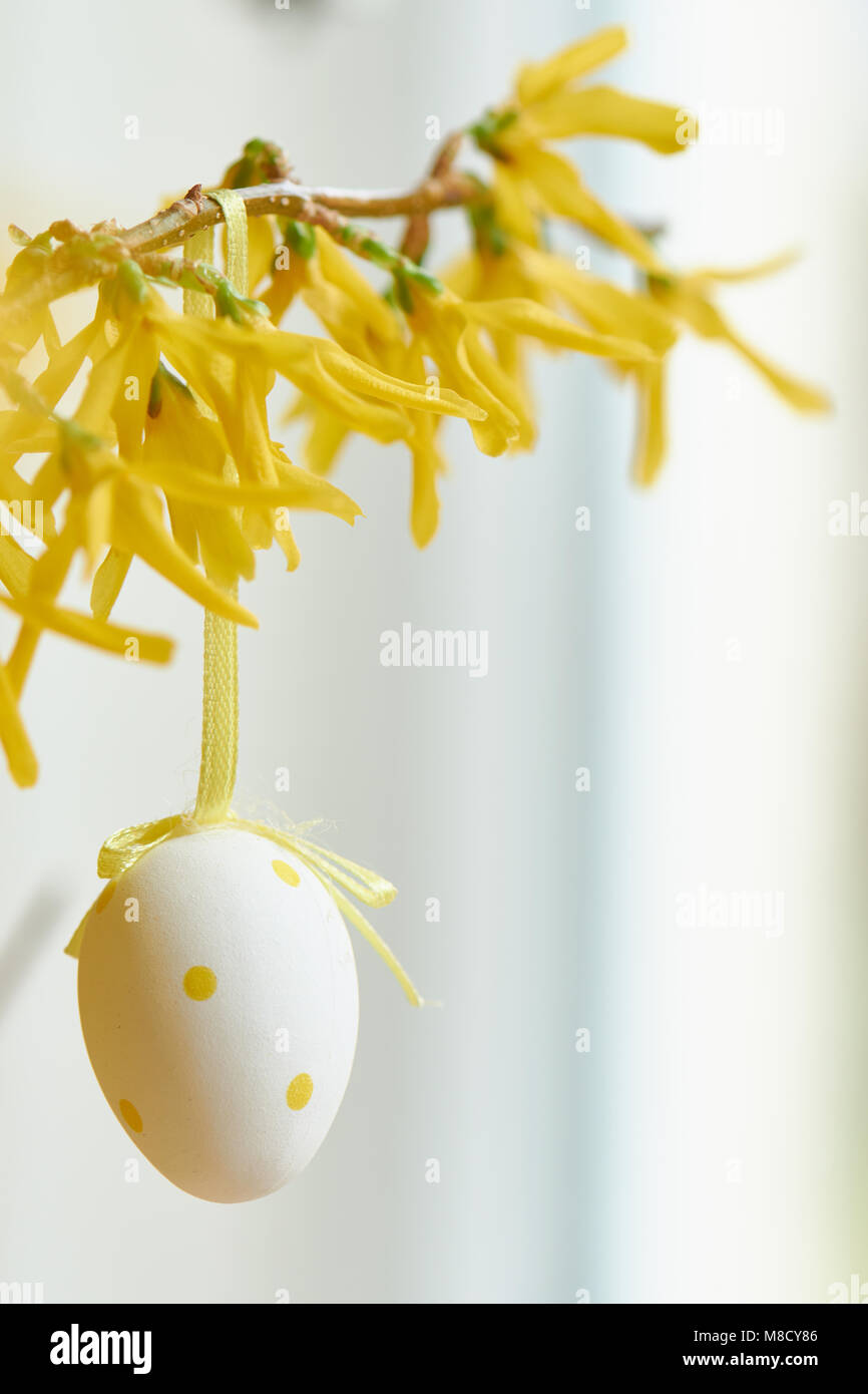 Uovo di Pasqua appeso di coltivazione, alta immagine chiave Foto Stock