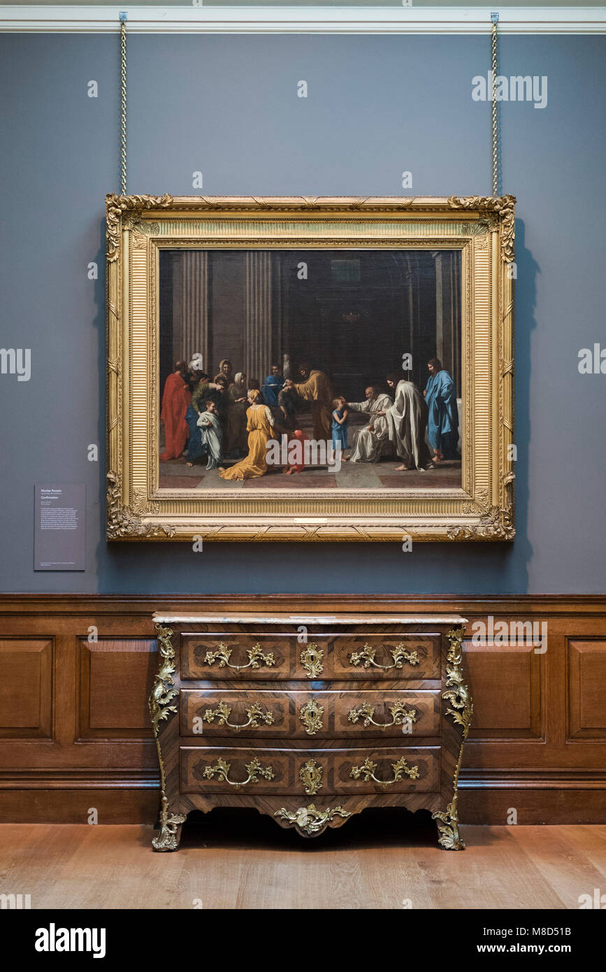 Londra. In Inghilterra. Regno Unito. Dulwich Picture Gallery, Nicolas Poussin 'Conferma', ca. 1637-40. Foto Stock