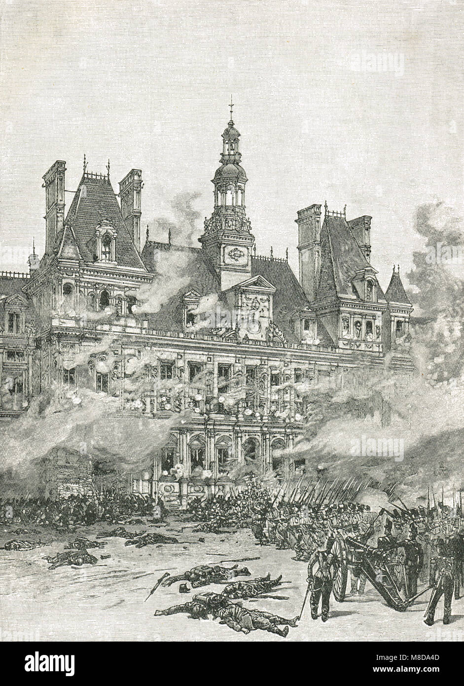 Cattura dell'Hôtel de Ville, Luglio Rivoluzione, Parigi, Francia, 29 luglio 1830, giorno tre della rivoluzione francese del 1830 Foto Stock