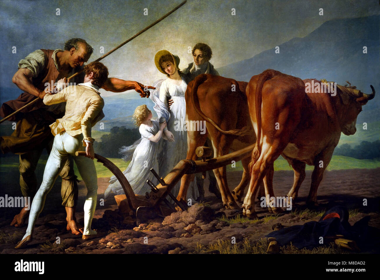 La lezione di aratura da Francois Andre Vincent 1746-1816 francia, francese, Foto Stock