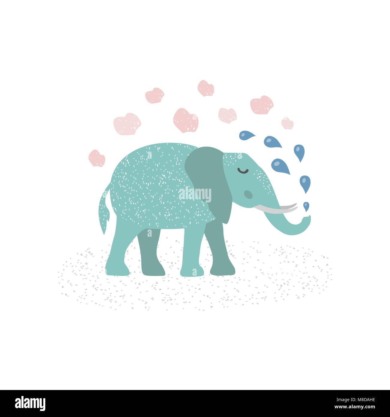 Carino illustrazione di elefante Illustrazione Vettoriale