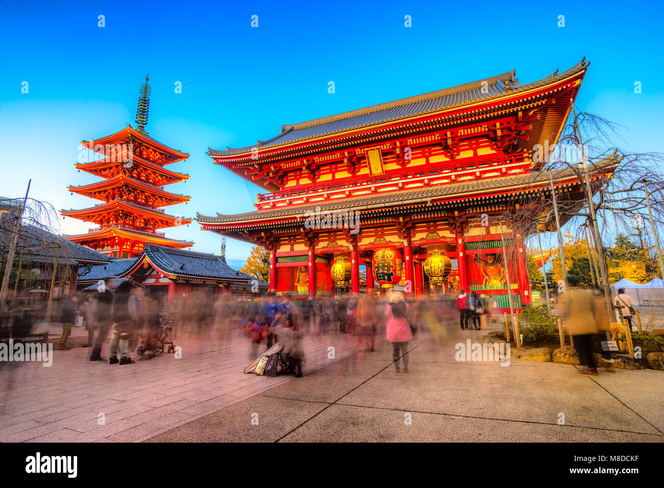 Vista notturna di Sensoji-ji Tempio di Asakusa, Tokyo, Giappone. Foto Stock