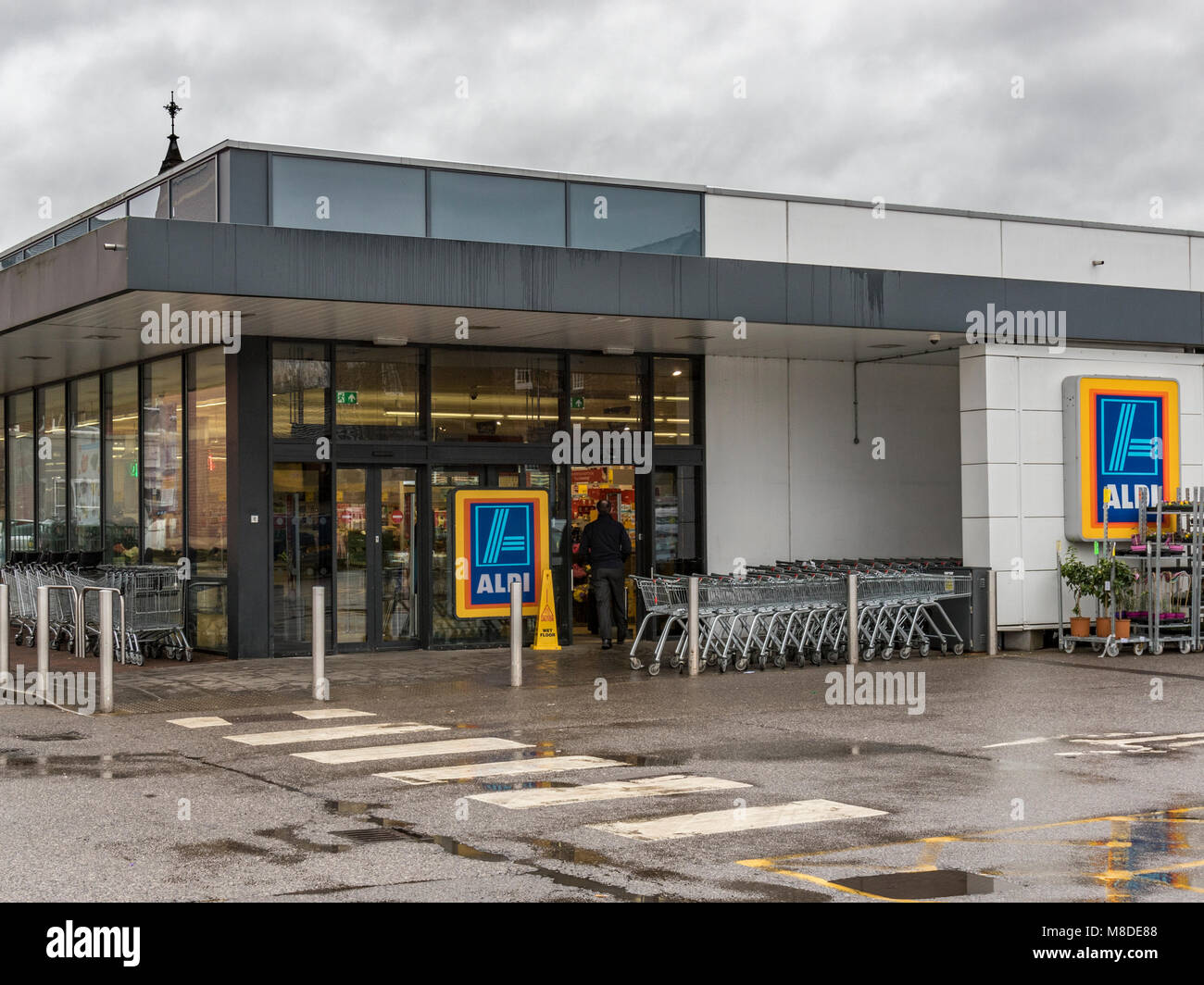 Supermercato ALDI, Leigh Lancashire Foto Stock