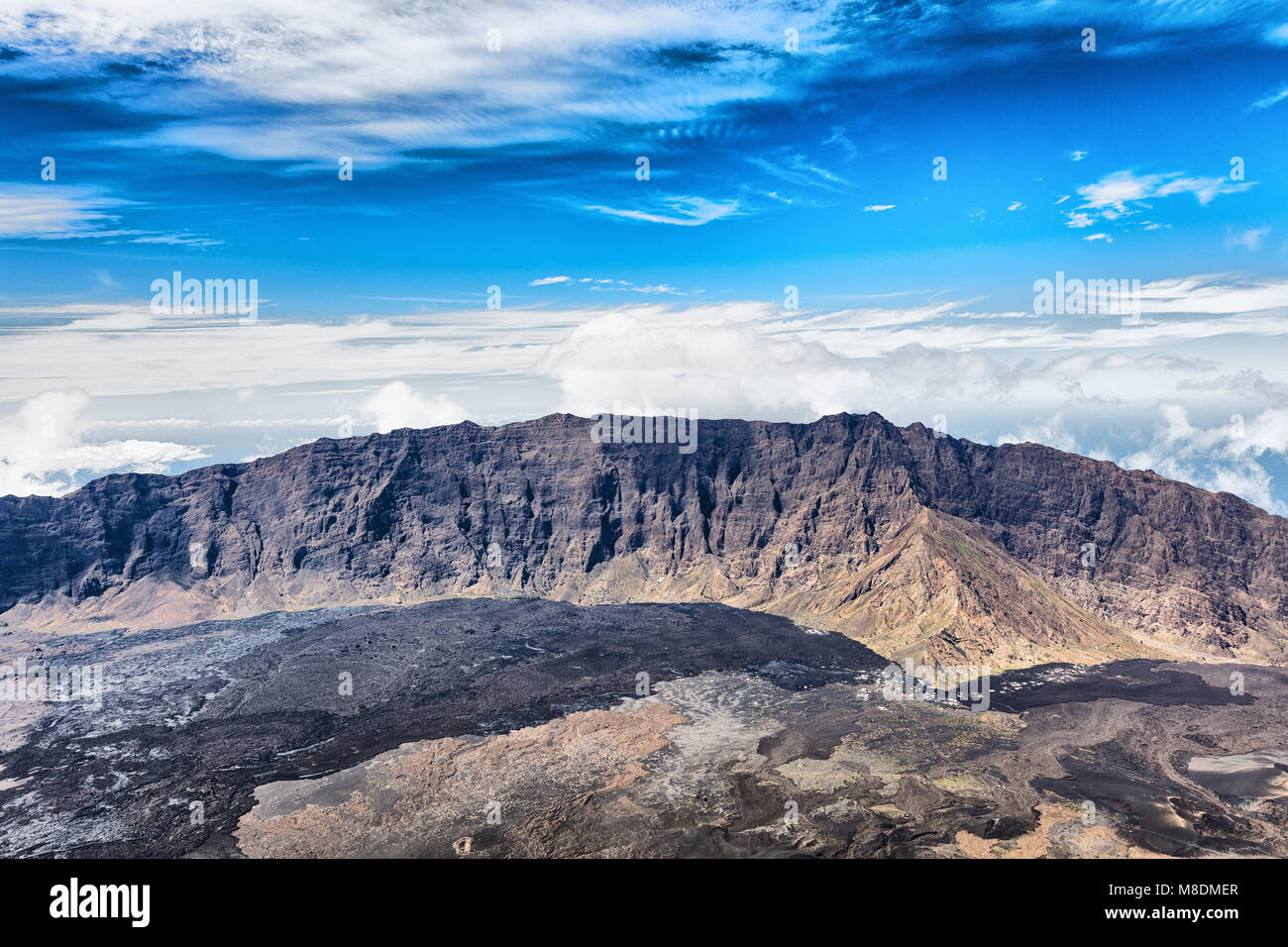 Vista panoramica delle montagne, Fogo Capo Verde Foto Stock