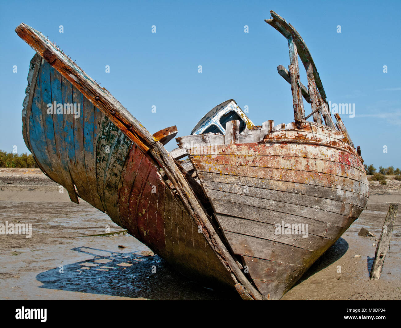 Barca cimitero, Noirmoutier Foto Stock