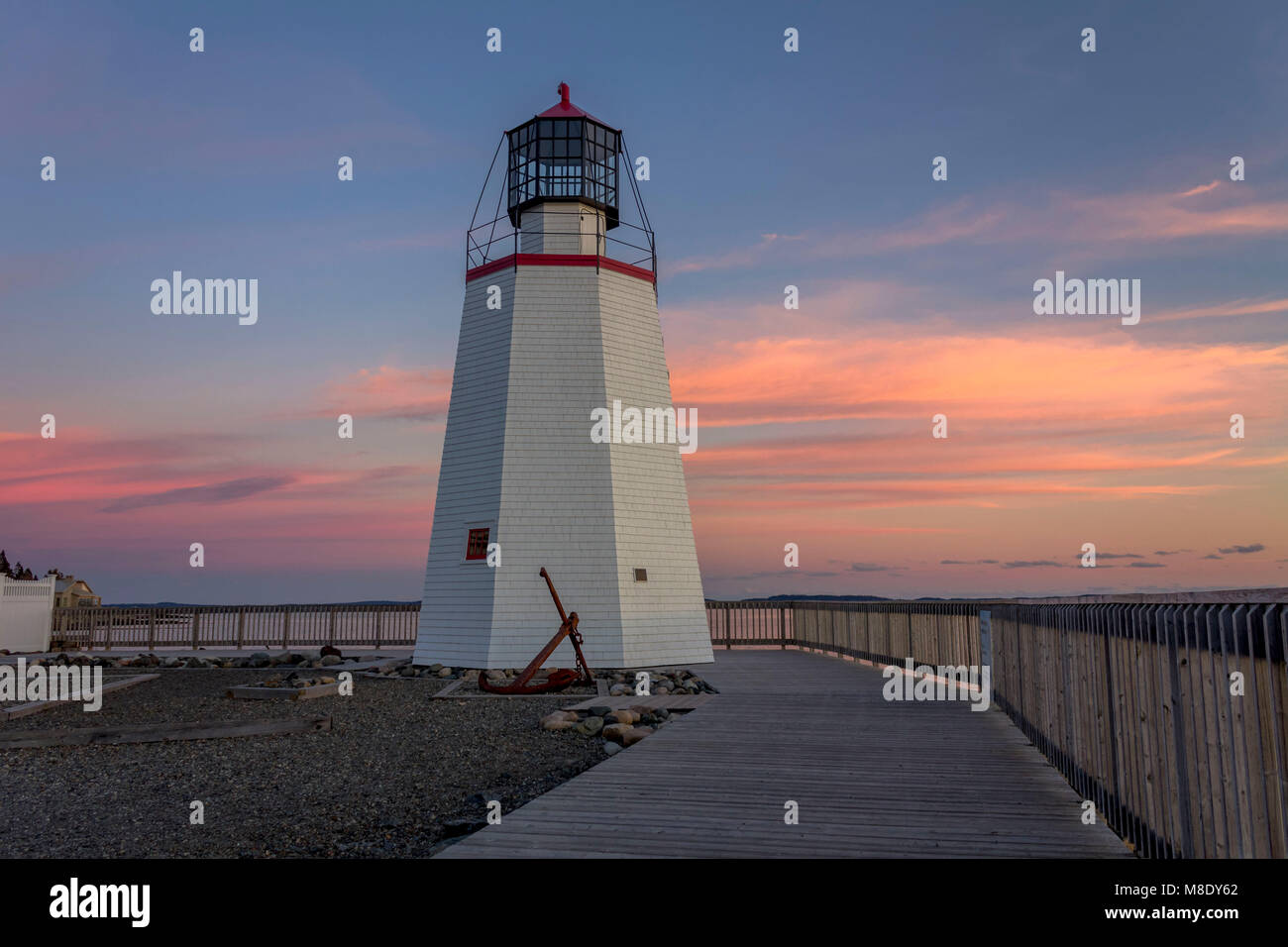 Ripristinato Pendlebury storico faro, St Andrews, New Brunswick, Canada - New Brunswick più antichi del continente rimanenti faro Foto Stock