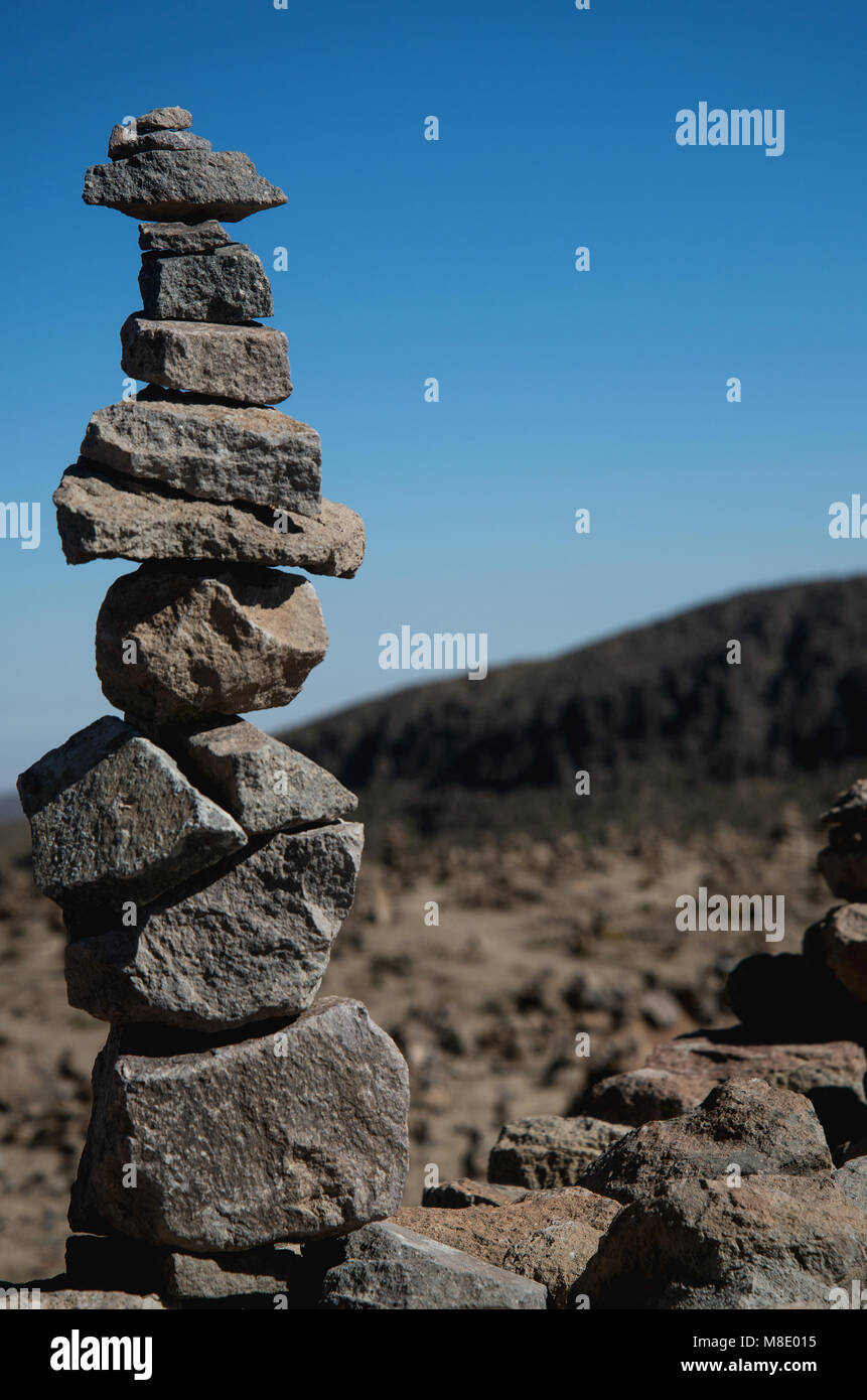 Intricato pila di rocce nella Valle dei Vulcani Foto Stock