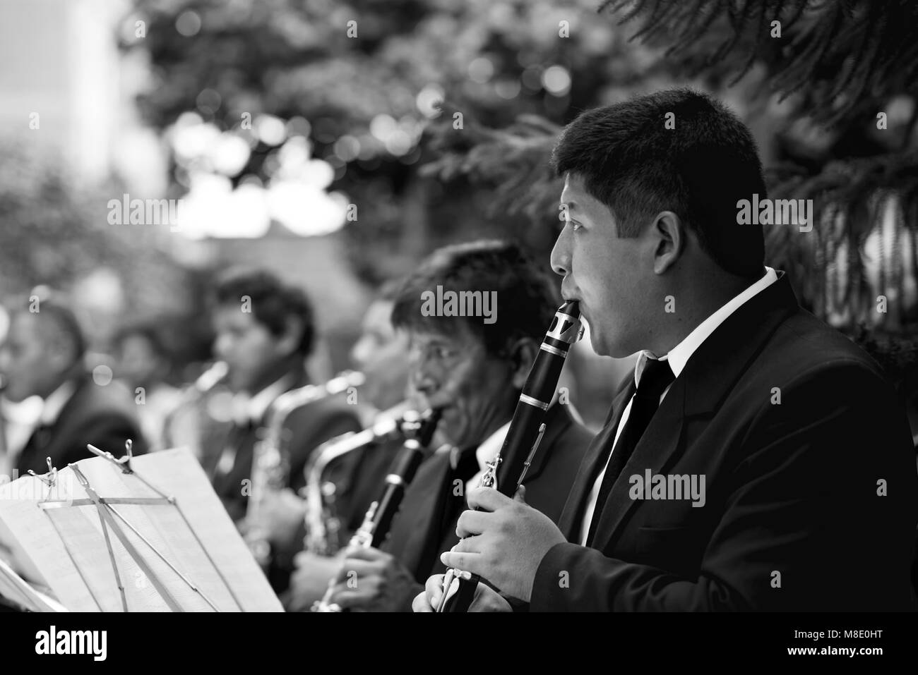 Musicisti di strada Lima Perù Foto Stock