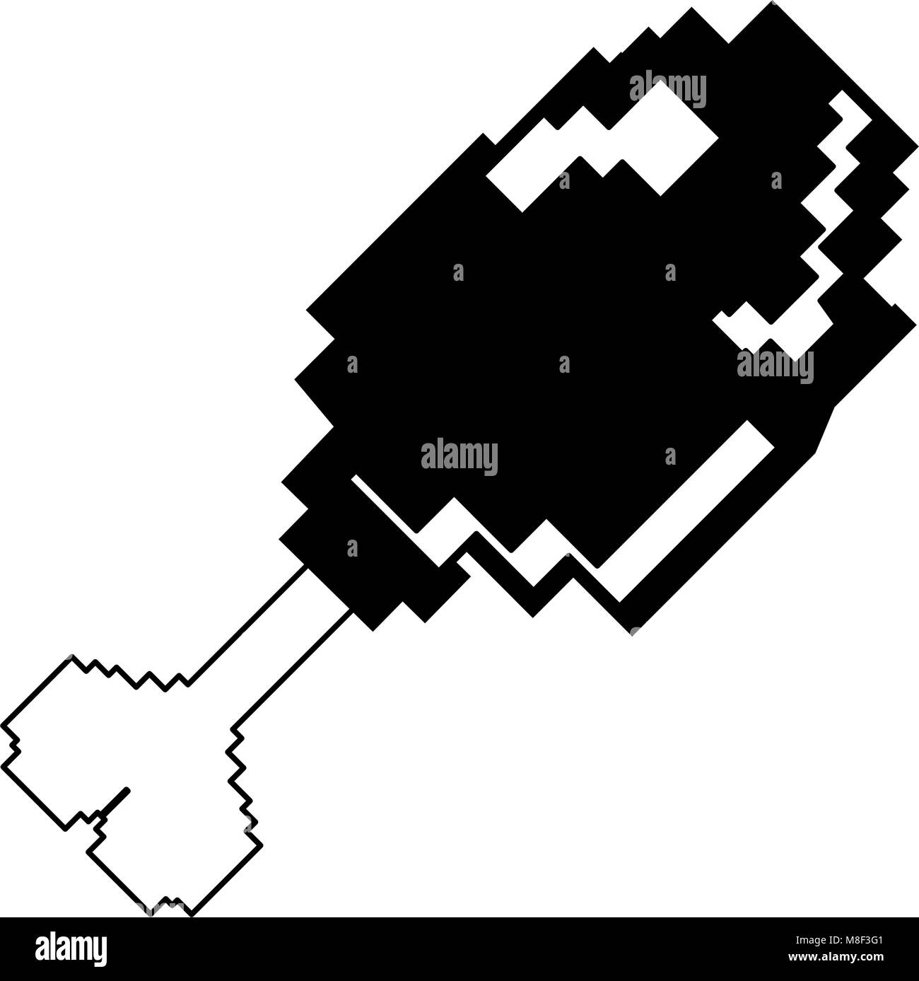 Pixel coscia di pollo illustrazione vettoriale graphic design Illustrazione Vettoriale