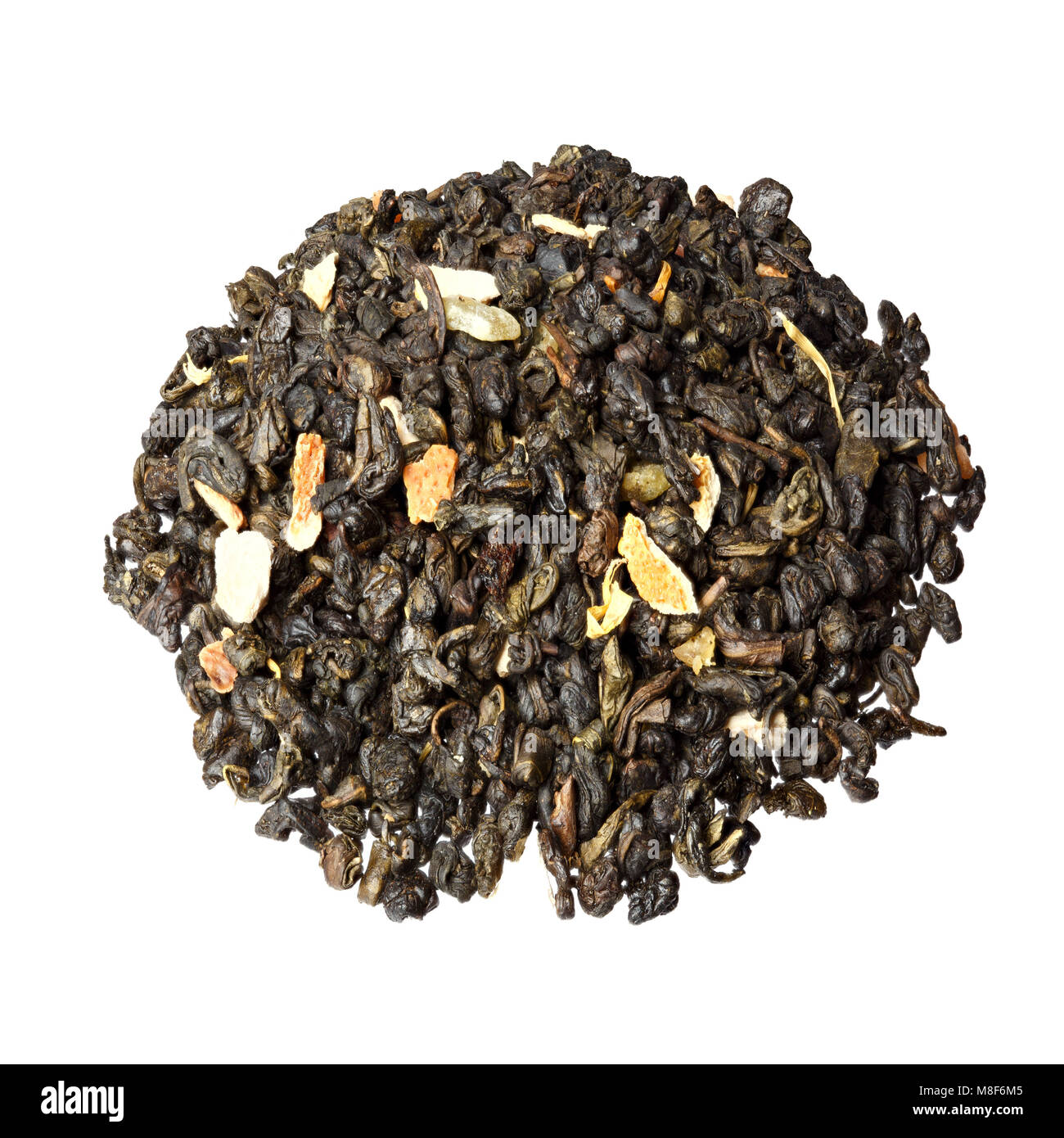 Tè aromatico con frutta e petali di fiori. Foto Stock