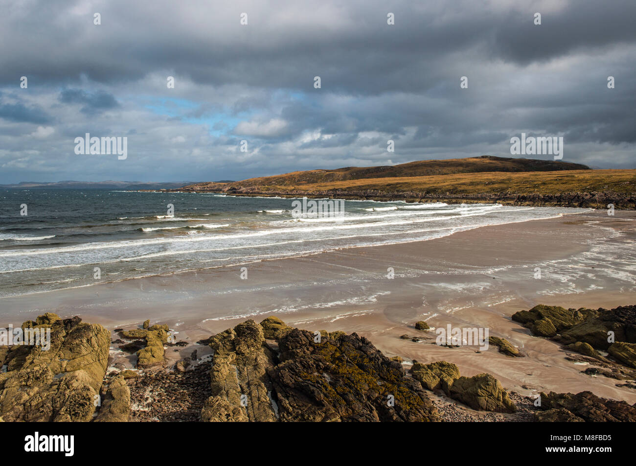 Spiaggia Achnahaird sulla penisola Coigach, a nord-ovest della Scozia Foto Stock