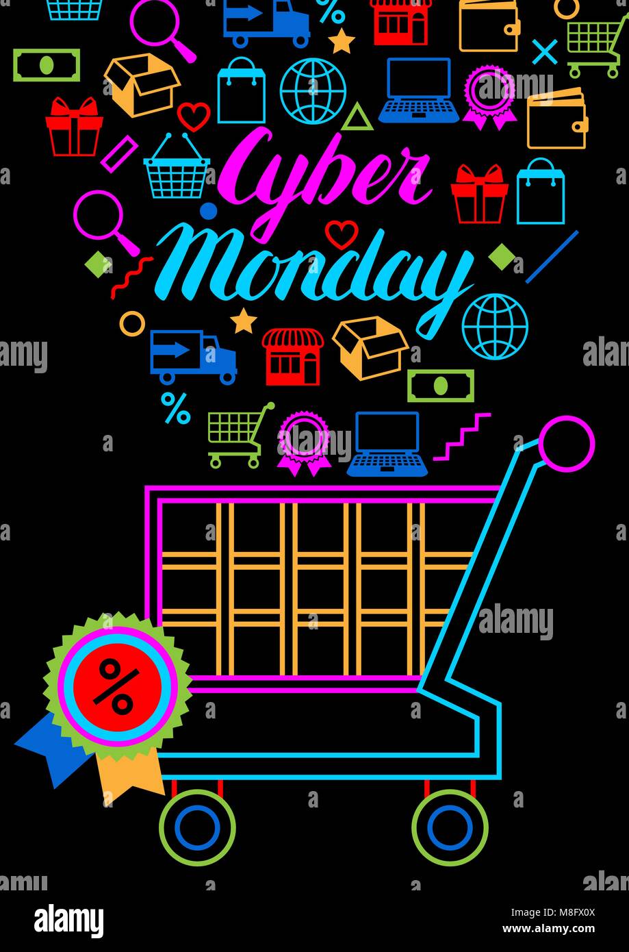 Cyber lunedì vendita sfondo. Lo shopping online e marketing pubblicità  concept Immagine e Vettoriale - Alamy
