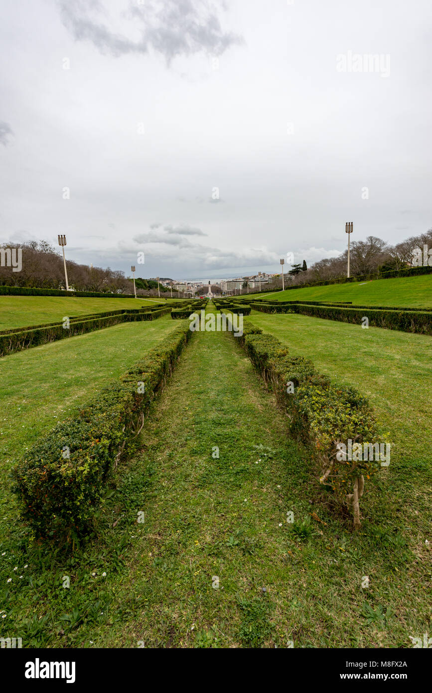 Parco Eduardo VII, Lisbona, Portogallo Foto Stock