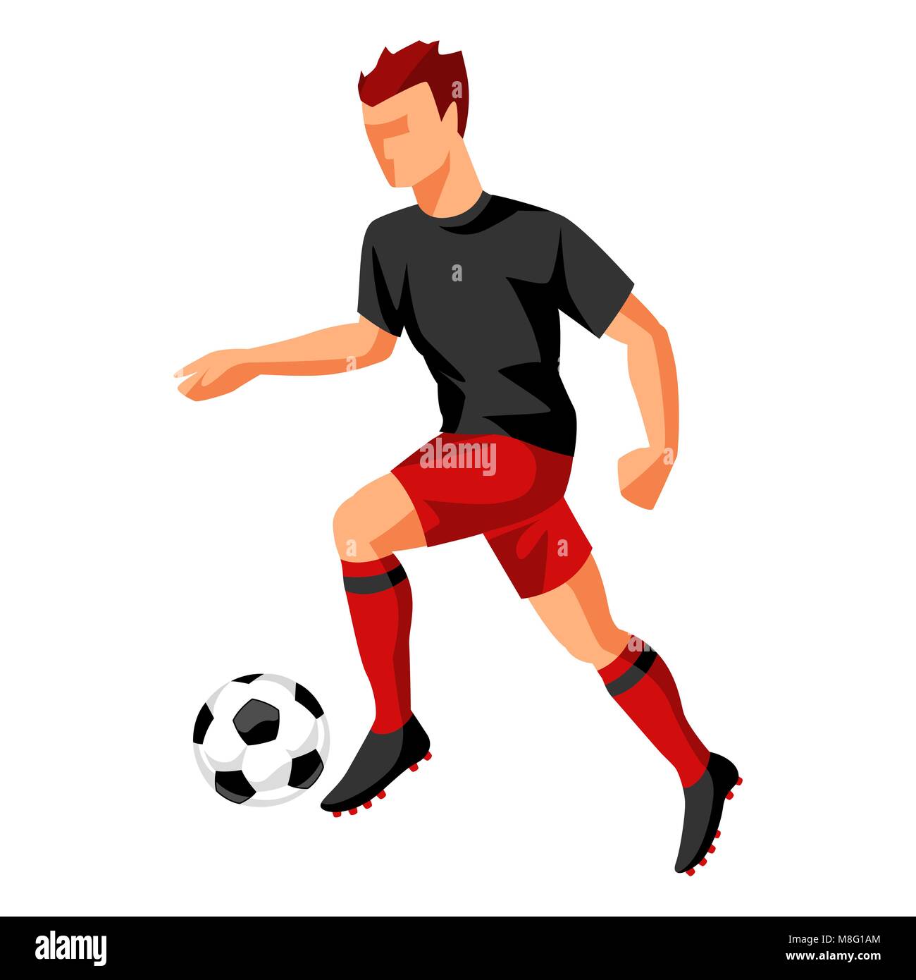 Il calciatore con la palla. Sport football illustrazione Illustrazione Vettoriale