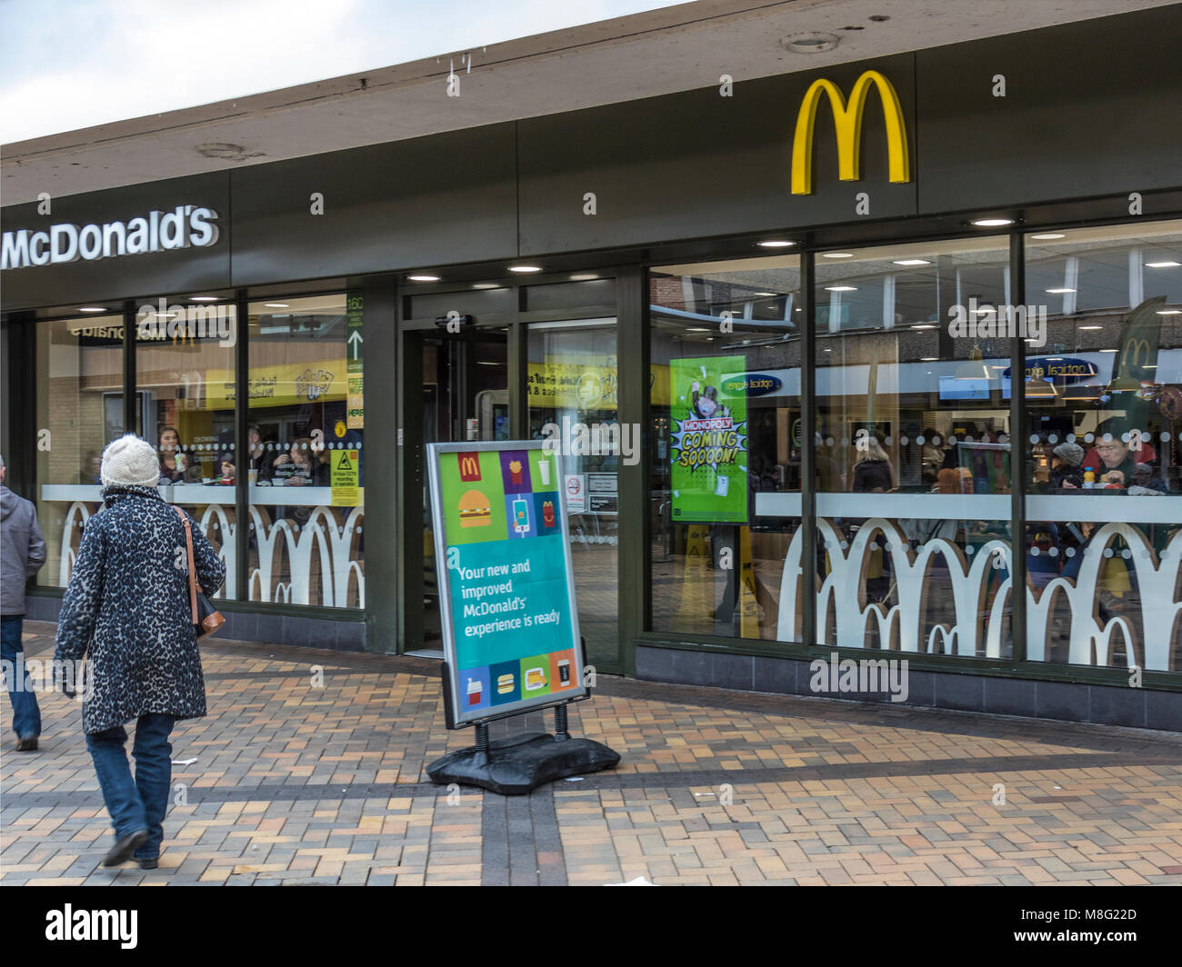 McDonalds Stockport centro città zona commerciale, Merseyway Foto Stock