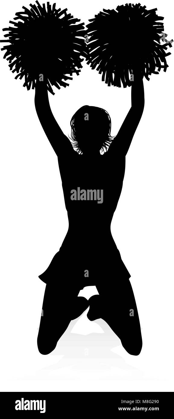Silhouette Cheerleader Illustrazione Vettoriale