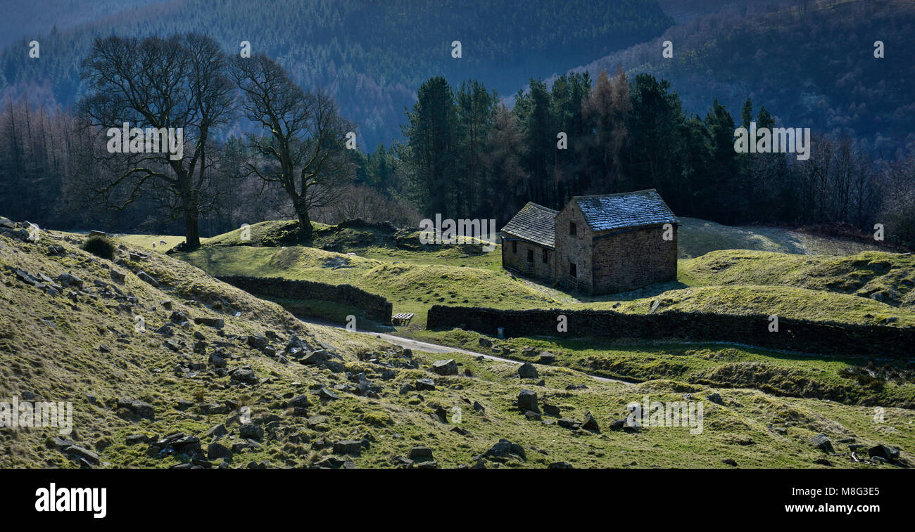 Bell Hagg Granaio, il Peak District, Inghilterra (17) Foto Stock