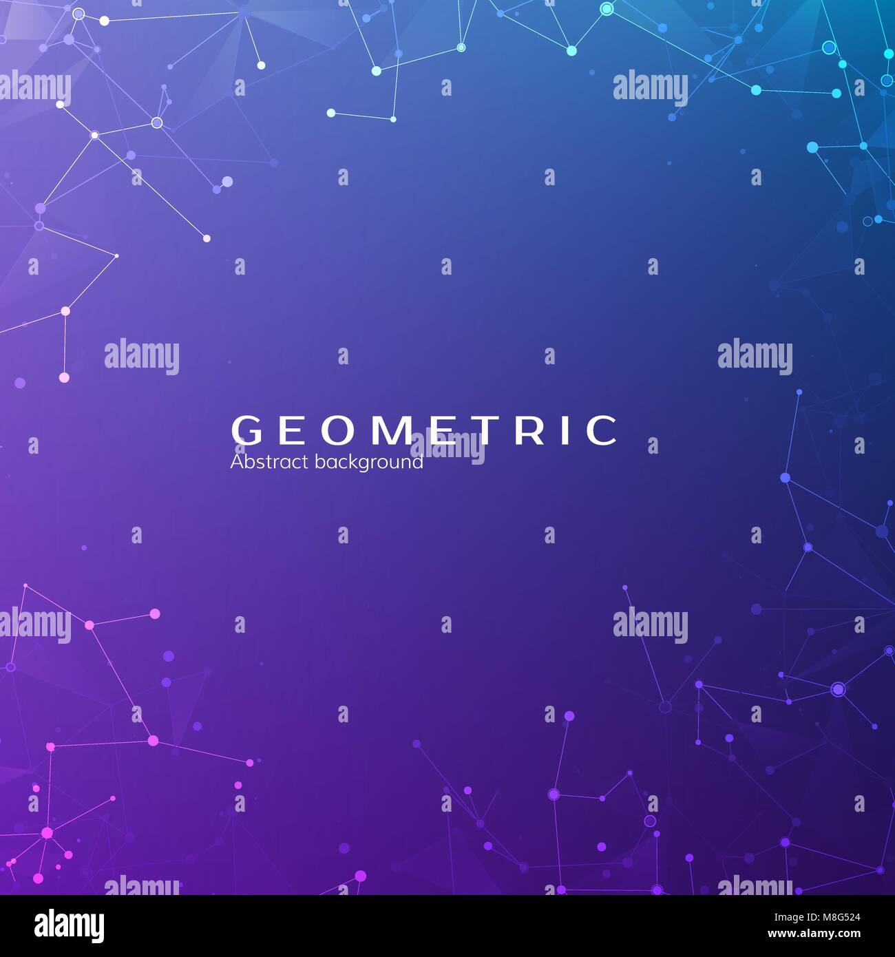 Struttura di collegamento. Particelle nello spazio. Abstract spazio poligonale bassa poli sfondo scuro con punti di collegamento e le linee. Illustrazione Vettoriale Illustrazione Vettoriale