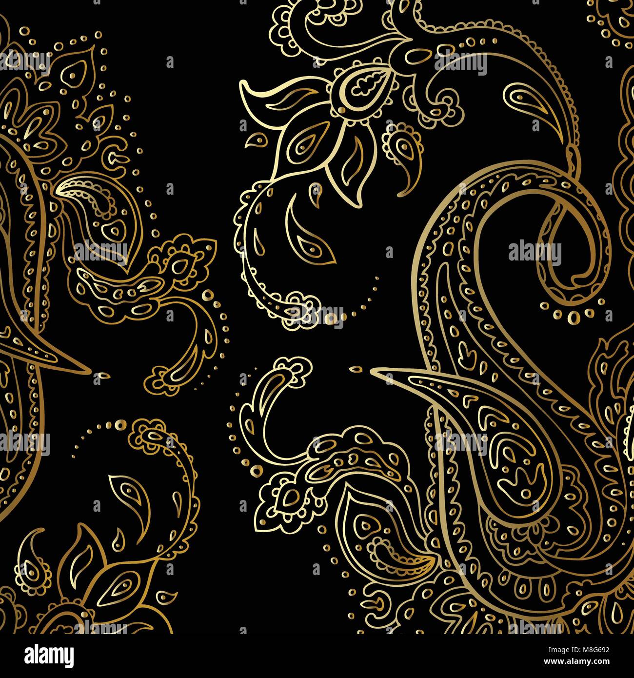 Sfondo di Paisley. Disegnata a mano ornamento. Illustrazione Vettoriale. Illustrazione Vettoriale