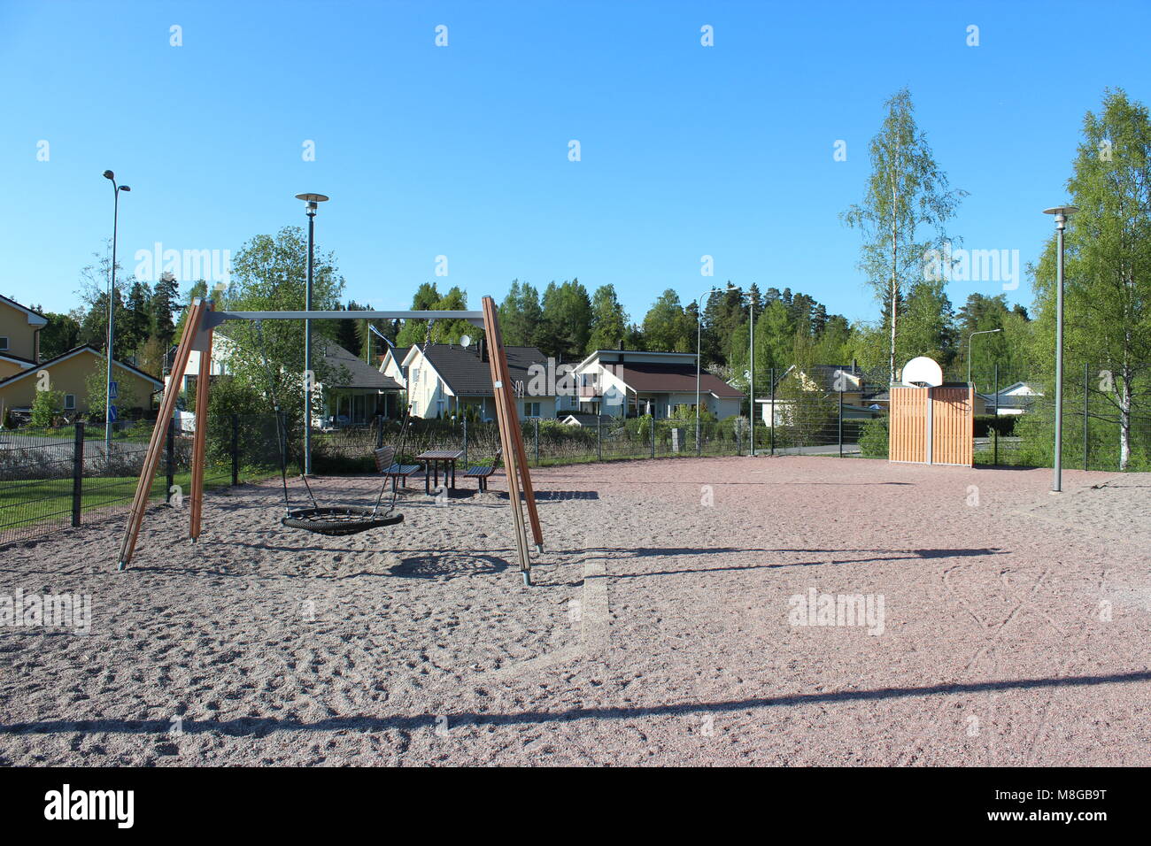 Parco giochi per bambini di Espoo, Finlandia Foto Stock