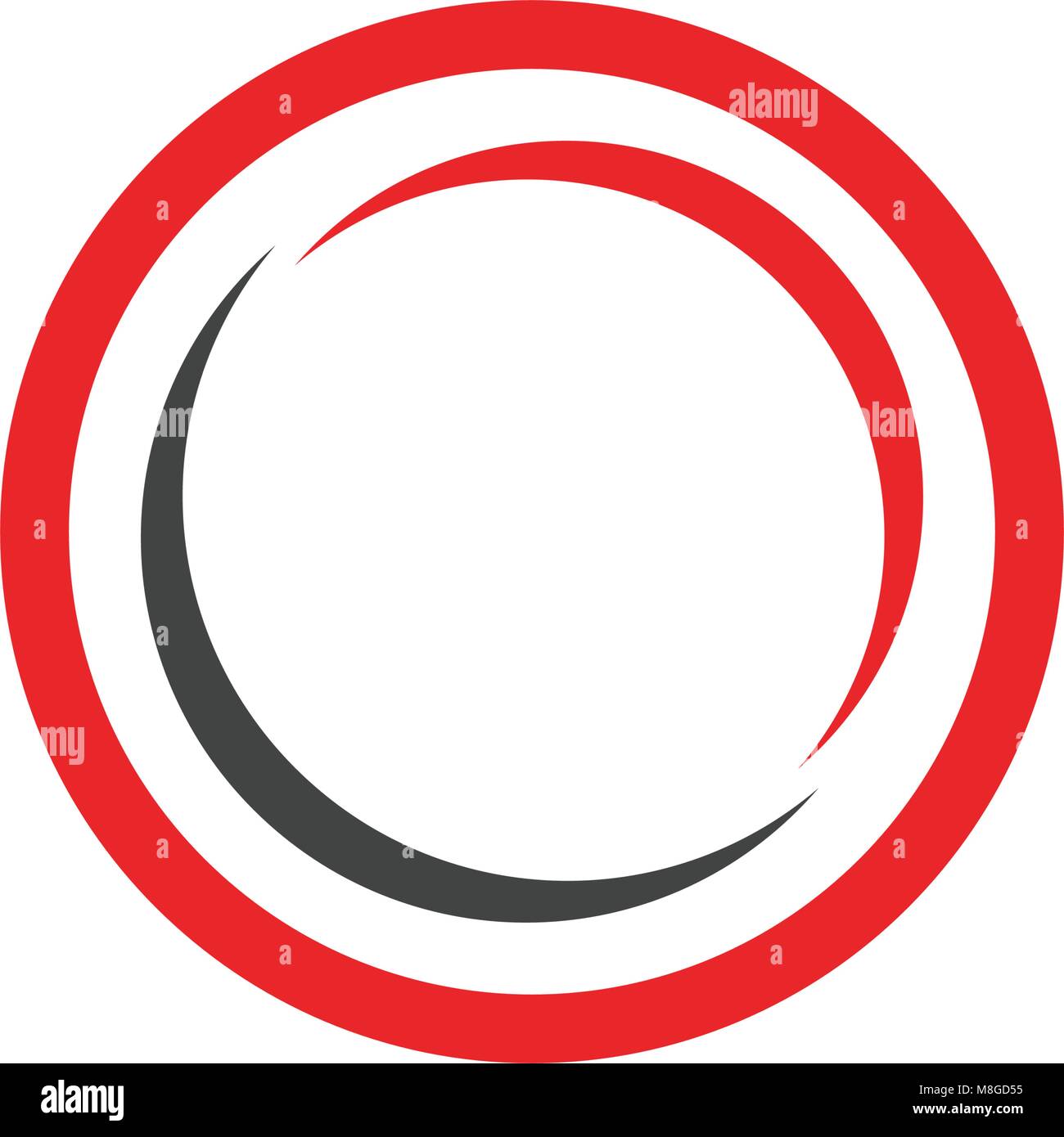 C del logo a forma di cerchio e vettore di simbolo Illustrazione Vettoriale
