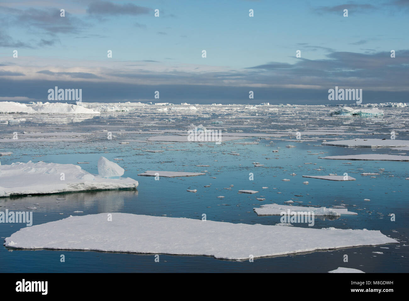 Un bellissimo paesaggio congelate di scena in Antartide Foto Stock
