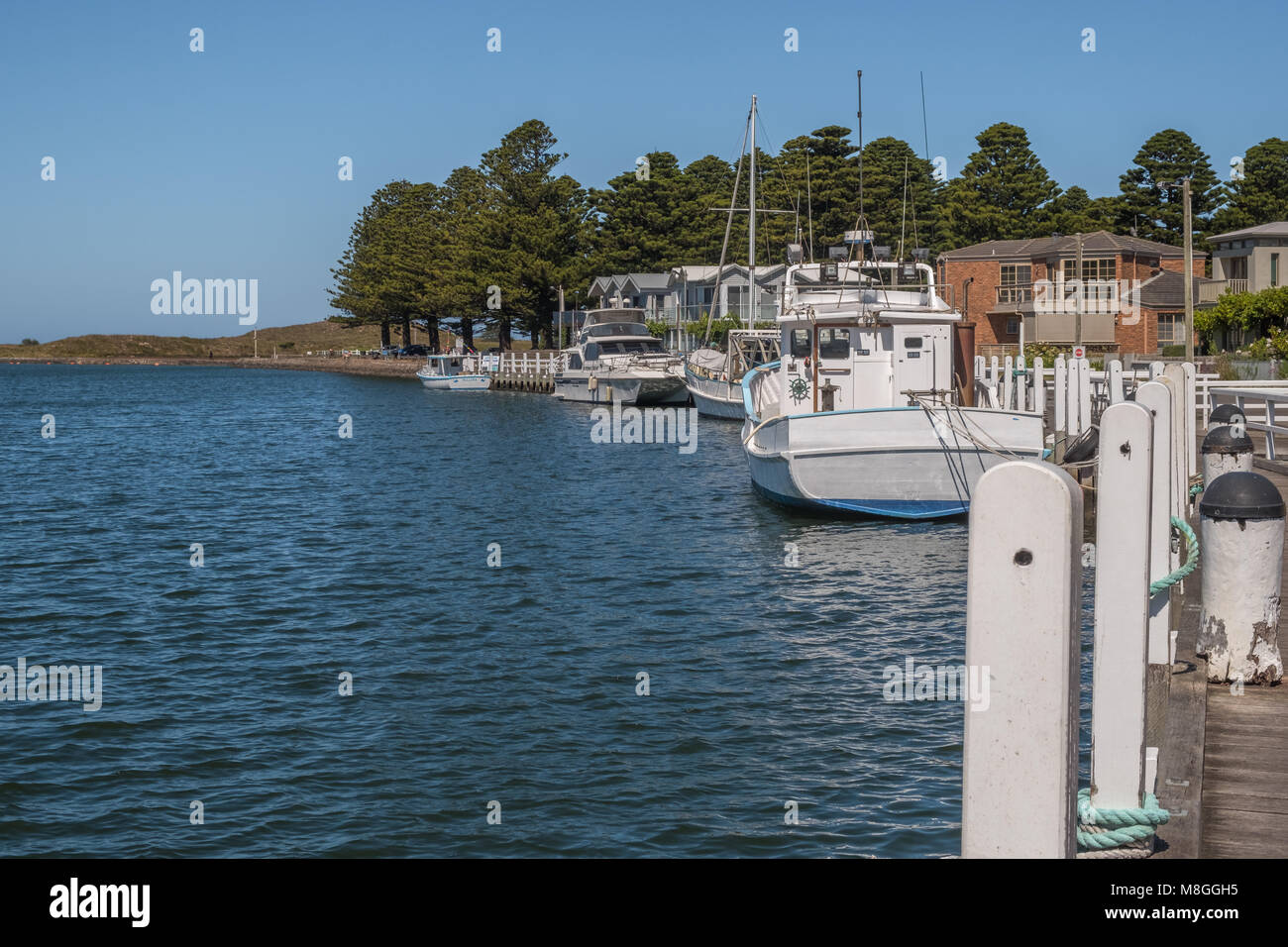 Imbarcazioni al Moorings Port Fairy Australia Foto Stock