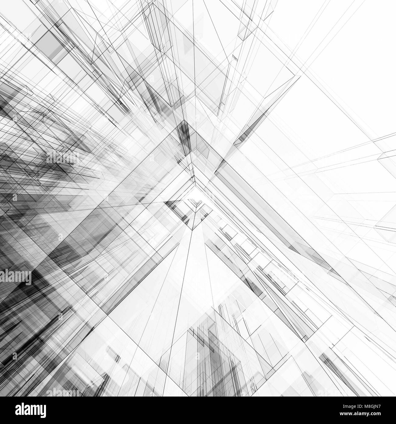 Abstract architettura rendering 3D Foto Stock