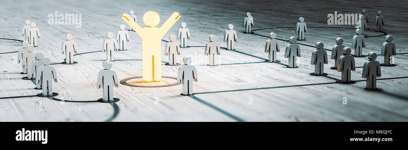 Concetto leader bersaglio persone rendering 3D Foto Stock