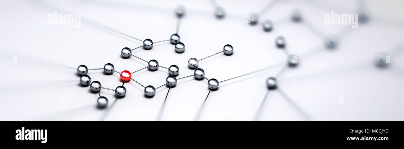 Concetto di connessione panorama 3d rendering Foto Stock