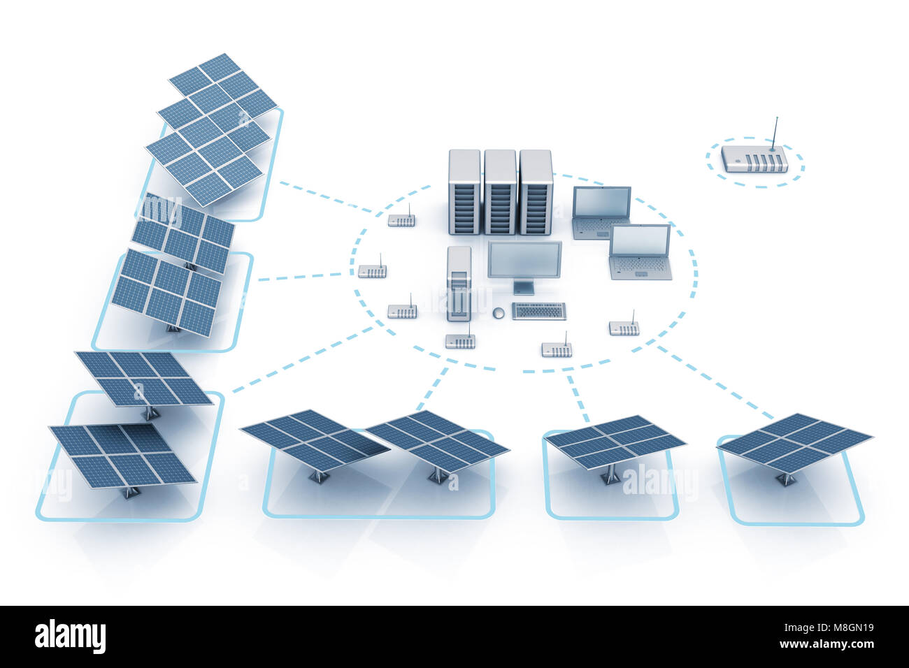 Per il risparmio di energia sfondo grafico 3D rendering Foto Stock