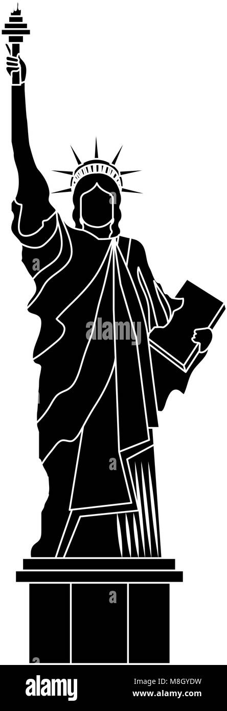 Statua della libertà monumento icona illustrazione vettoriale design Illustrazione Vettoriale
