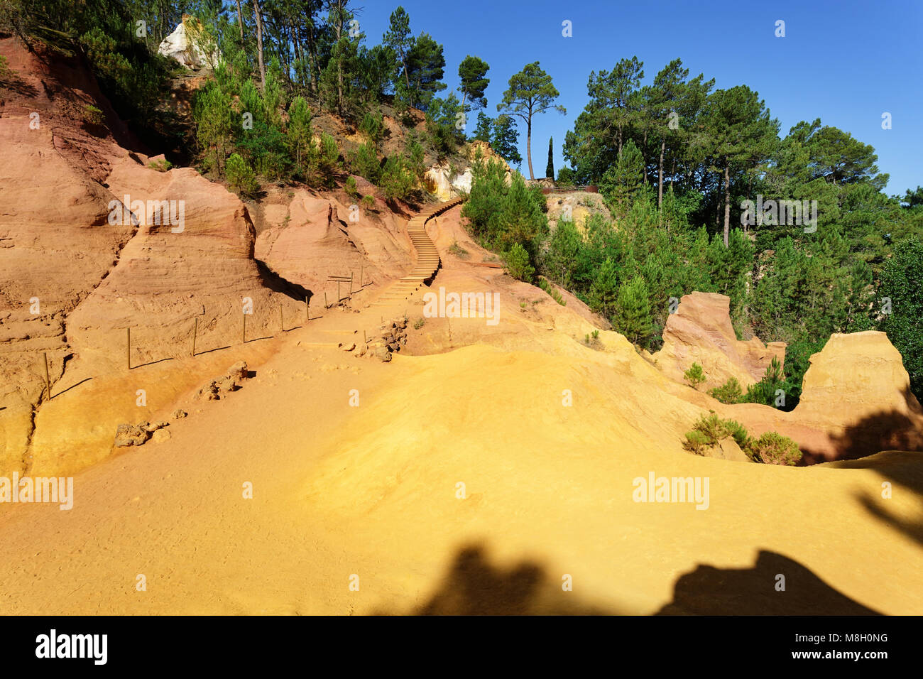 Les Sentiers d'Ocres, cave di ocra, Ocra Trail, Roussillion, Francia Foto Stock
