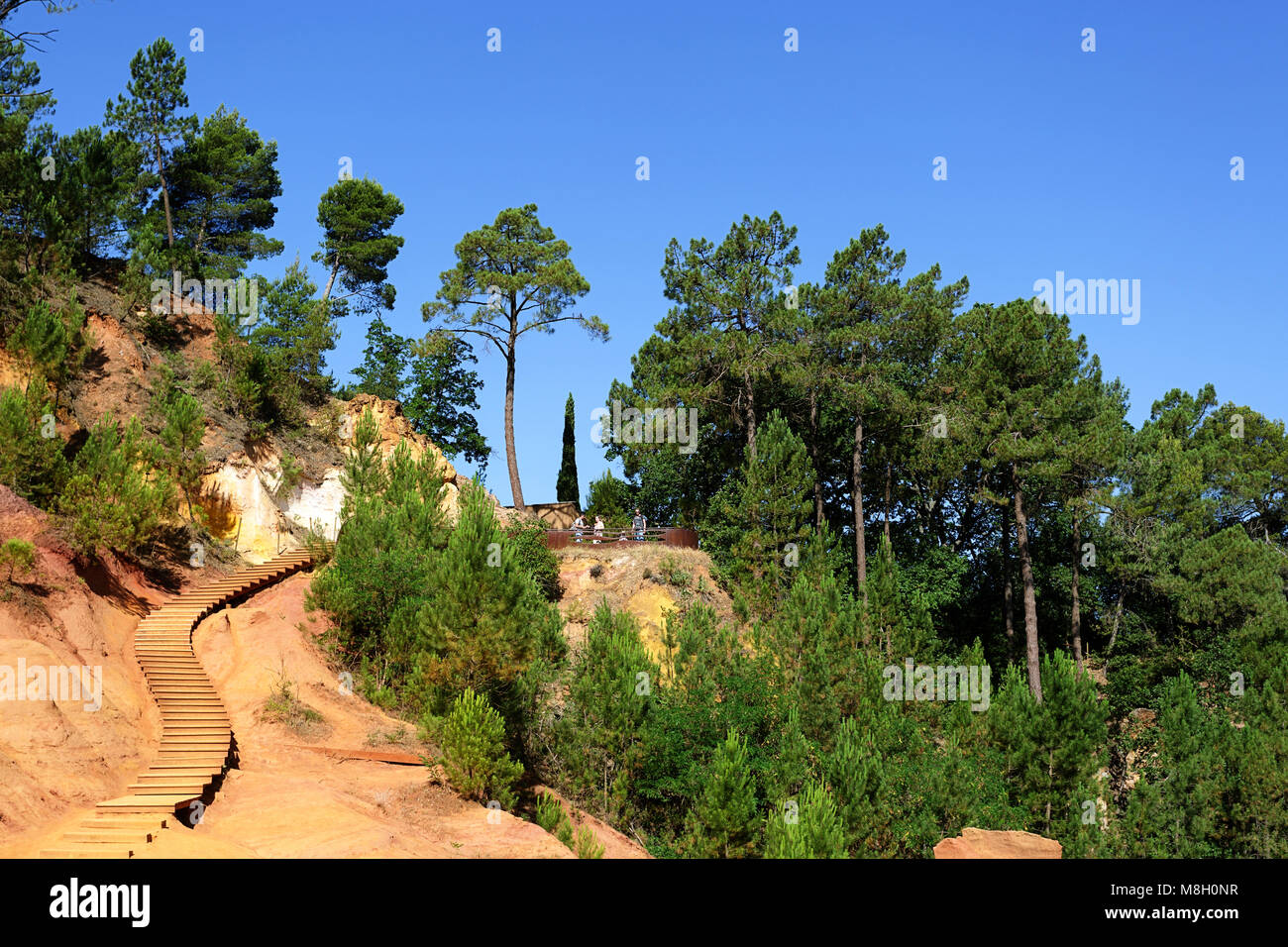 Les Sentiers d'Ocres, cave di ocra, Ocra Trail, Roussillion, Francia Foto Stock