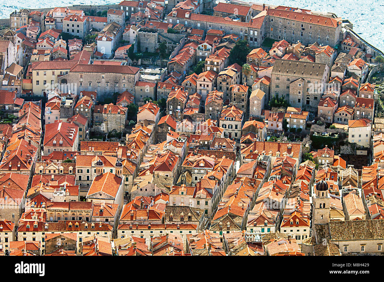 Vista di Dubrovnik Croazia dal Monte SDR Foto Stock