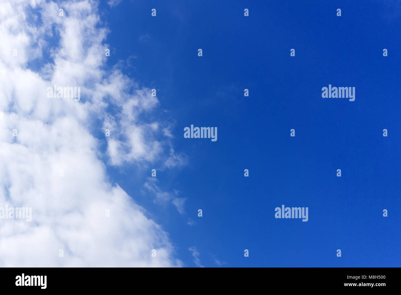 Il cielo blu con nuvole e pinnate venatura Foto Stock