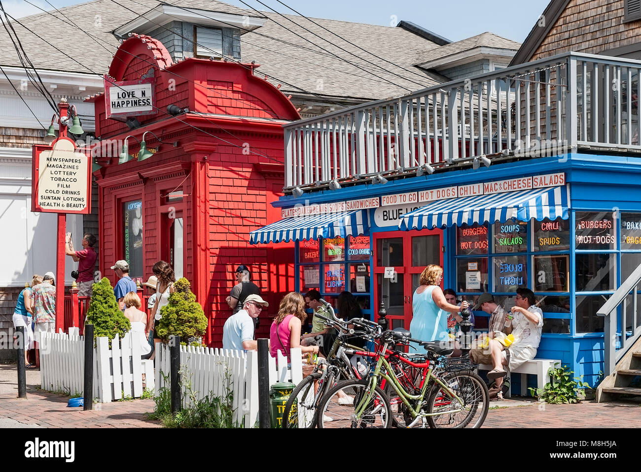 Commerce Street negozi, a Provincetown, Cape Cod, Massachusetts, STATI UNITI D'AMERICA. Foto Stock