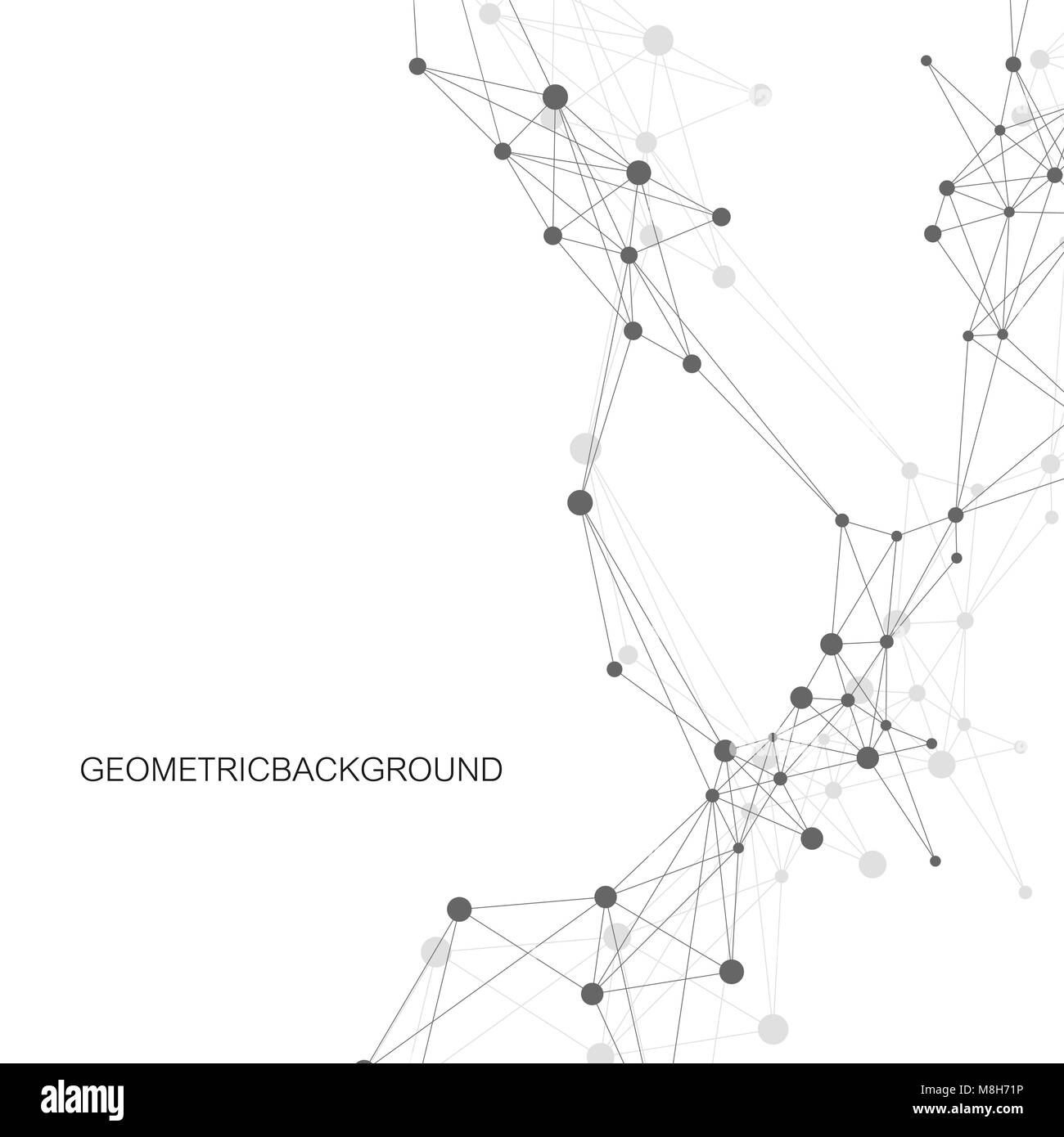 Astratta geometrica con vettore di linea collegato e punti. Rete globale di sfondo di collegamento. Senso tecnologico illustrazione astratta. Illustrazione Vettoriale