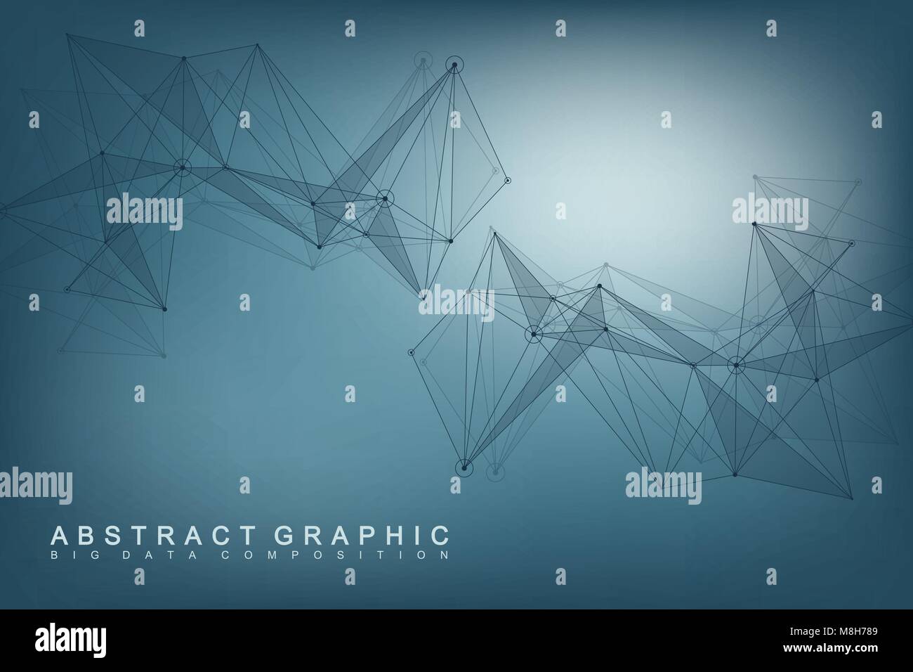 Astratta geometrica con vettore di linea collegato e punti. Rete globale di sfondo di collegamento. Senso tecnologico illustrazione astratta. Illustrazione Vettoriale