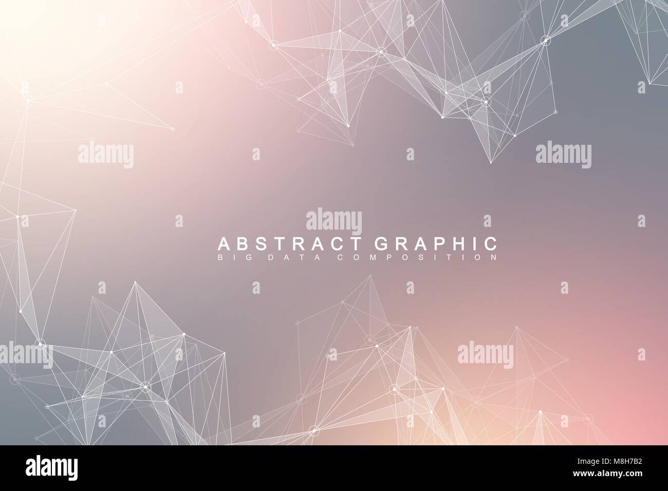Rete globale di connessione. Rete e grande per la visualizzazione di dati sullo sfondo. Global business. Illustrazione Vettoriale. Illustrazione Vettoriale