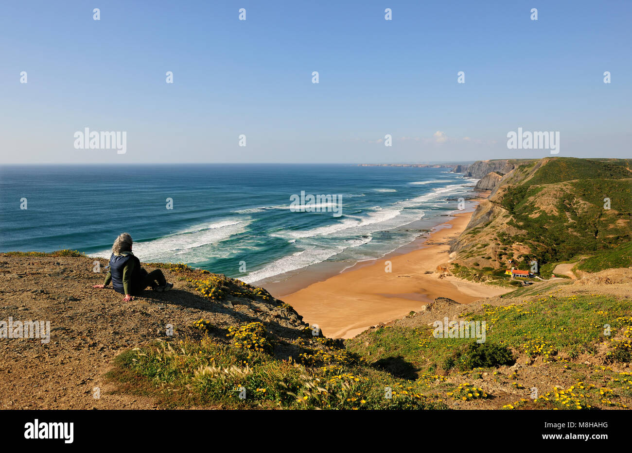 Costa di Cordoama. Vila do Bispo, Algarve. Portogallo Foto Stock